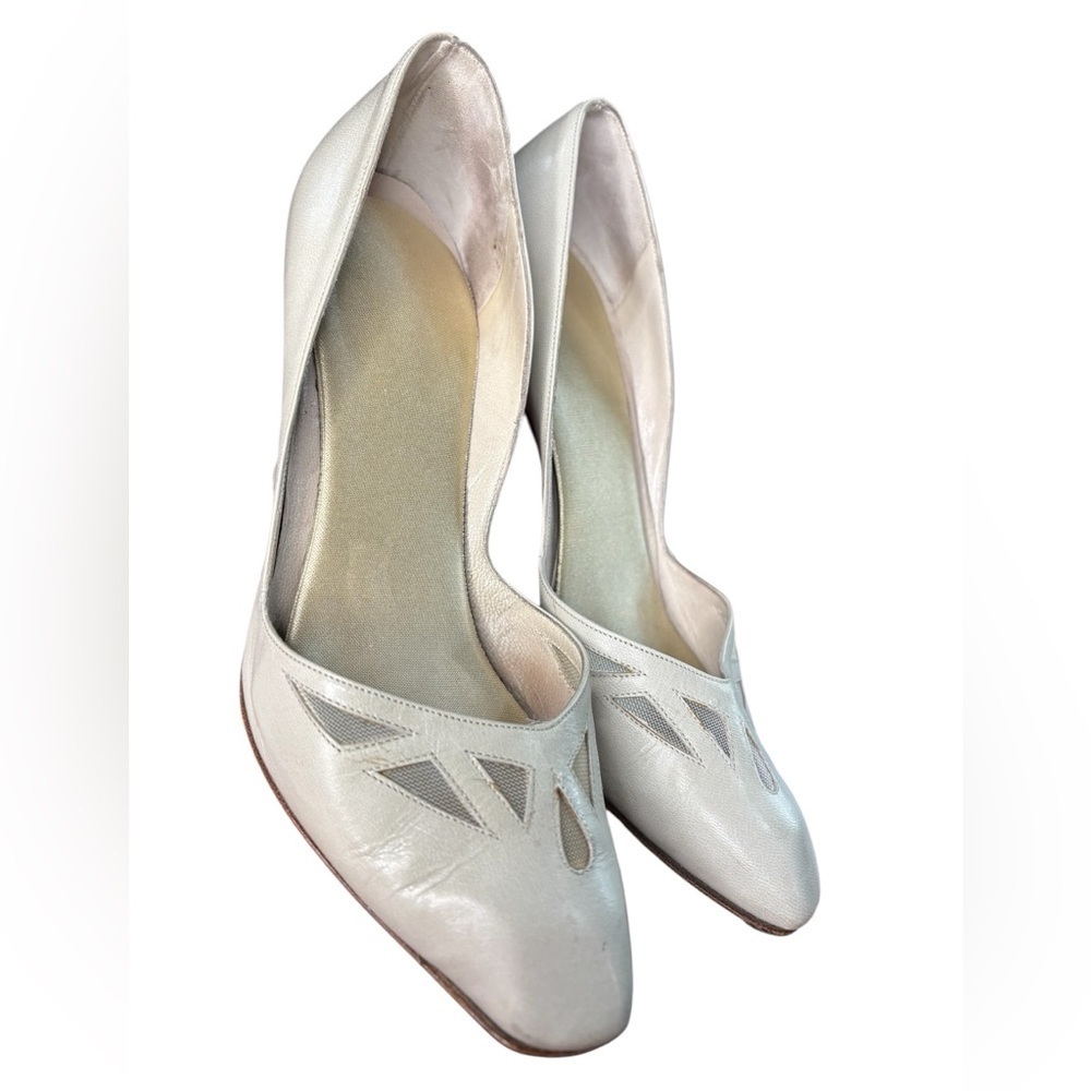 Vintage PETER FOX Elegant White High Heel Pumps, Size 6B - Picture 4 of 9